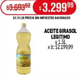 Makro Legitimo aceite girasol oferta