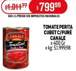Makro Canale tomate perita cubet c/puré oferta