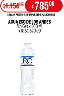 Makro Eco agua de los andes sin gas oferta