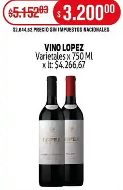 Makro Lopez vino varietales oferta