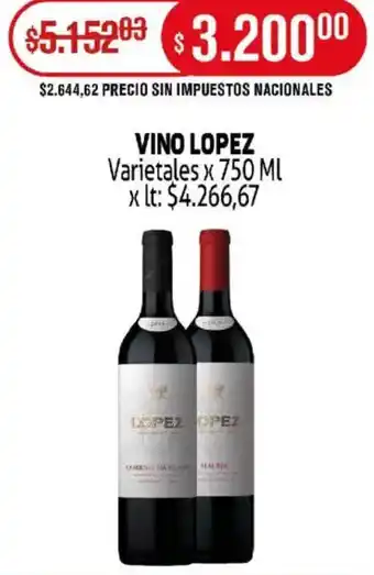 Makro Lopez vino varietales oferta