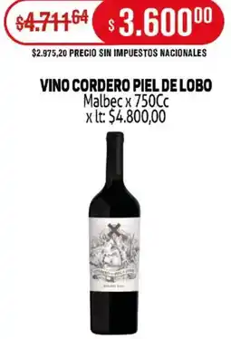 Makro Vino cordero piel de lobo malbec oferta