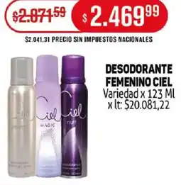 Makro Ciel desodorante femenino variedad oferta