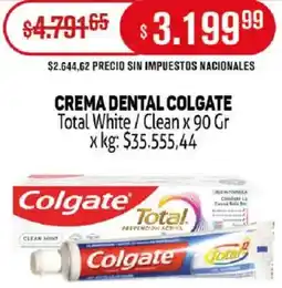 Makro Colgate crema dental total white/clean oferta