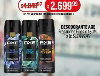 Makro Axe desodorante fragancias finas oferta