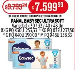 Makro Babysec pañal ultrasoft variedad oferta
