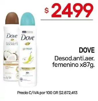 Nini Mayorista Dove desod.anti.aer. femenino oferta
