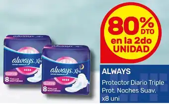 Nini Mayorista Always protector diario triple prot. noches suav. oferta