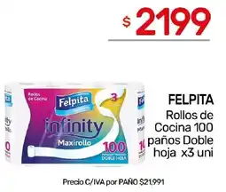 Nini Mayorista Felpita rollos de cocina 100 oferta