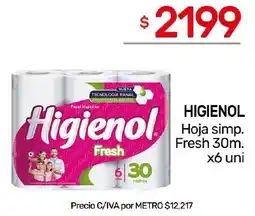 Nini Mayorista Higienol hoja simp. fresh oferta