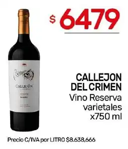 Nini Mayorista Callejon del crimen vino reserva varietales oferta