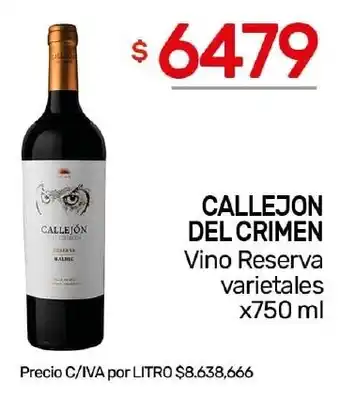 Nini Mayorista Callejon del crimen vino reserva varietales oferta