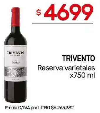 Nini Mayorista Trivento reserva varietales oferta