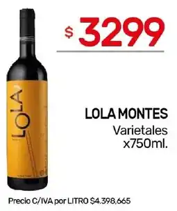 Nini Mayorista Lola montes varietales oferta