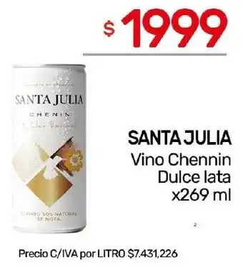 Nini Mayorista Santa julia vino chennin dulce lata oferta
