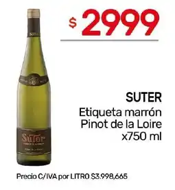 Nini Mayorista Suter etiqueta marrón pinot de la loire oferta