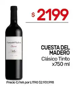 Nini Mayorista Cuesta del madero clásico tinto oferta