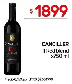 Nini Mayorista Canciller III red blend oferta