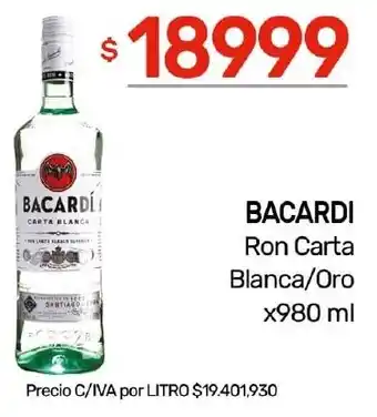 Nini Mayorista Bacardi ron carta blanca/oro oferta