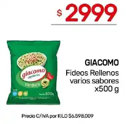 Nini Mayorista Giacomo fideos rellenos varios sabores oferta