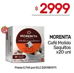 Nini Mayorista Morenita café molido saquitos oferta