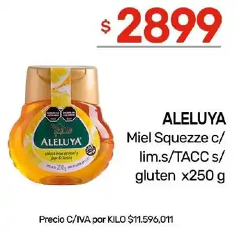 Nini Mayorista Aleluya miel squezze c/ lim.s/tacc s/ gluten oferta