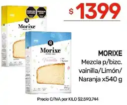 Nini Mayorista Morixe mezcla p/bizc. vainilla/limón/ naranja oferta