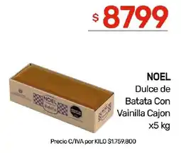 Nini Mayorista Noel dulce de batata con vainilla cajon oferta