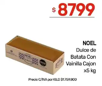 Nini Mayorista Noel dulce de batata con vainilla cajon oferta