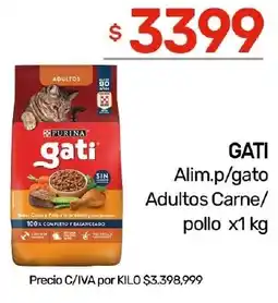 Nini Mayorista Purina gati alim.p/gato adultos carne/ pollo oferta