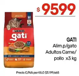 Nini Mayorista Purina gati alim.p/gato adultos carne/ pollo oferta