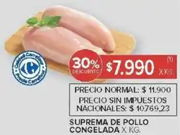 Carrefour Suprema de pollo congelada oferta