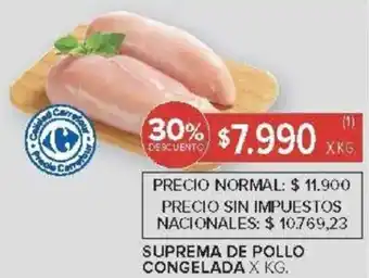 Carrefour Suprema de pollo congelada oferta