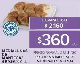 Carrefour Medialunas de Manteca/ grasa oferta