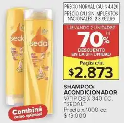 Carrefour Sedal shampoo/acondicionador oferta