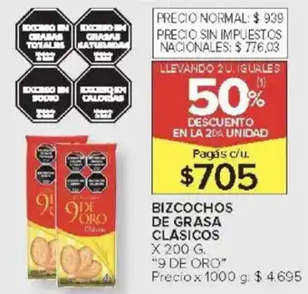 Carrefour 9 de Oro bizcochos de grasa clásicos oferta