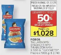 Carrefour Lucchetti fideos oferta