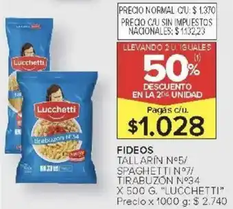 Carrefour Lucchetti fideos oferta