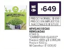 Carrefour Arvejas secas remojadas oferta