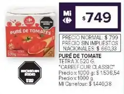 Carrefour Puré de tomates oferta