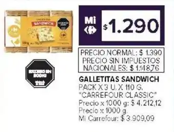 Carrefour Galletitas sandwich oferta