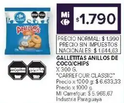 Carrefour Anillos de coco/chips oferta