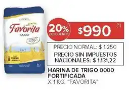 Carrefour Favorita harina de trigo 0000 oferta