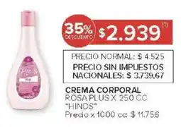 Carrefour Hinds crema corporal oferta