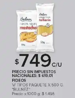 Carrefour Bulnez fideos oferta