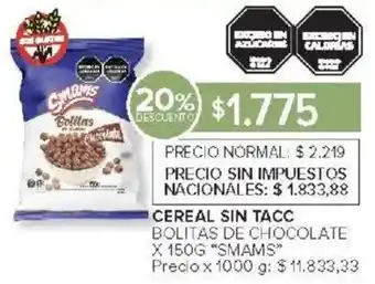 Carrefour Smams cereal sin tacc oferta