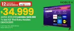 Changomas Noblex tv led 43" oferta