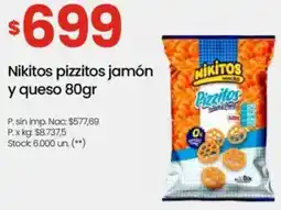 Changomas Nikitos pizzitos jamón y queso oferta