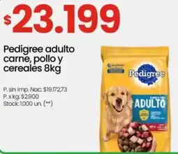 Changomas Pedigree adulto carne, pollo y cereales oferta