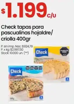 Changomas Check tapas para pascualinas oferta